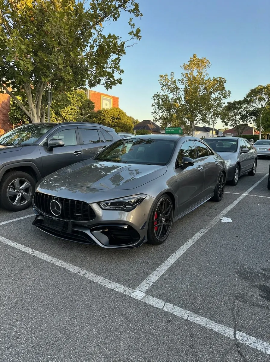 Grey Mercedes CLA coupe financed through JLP Financial broker