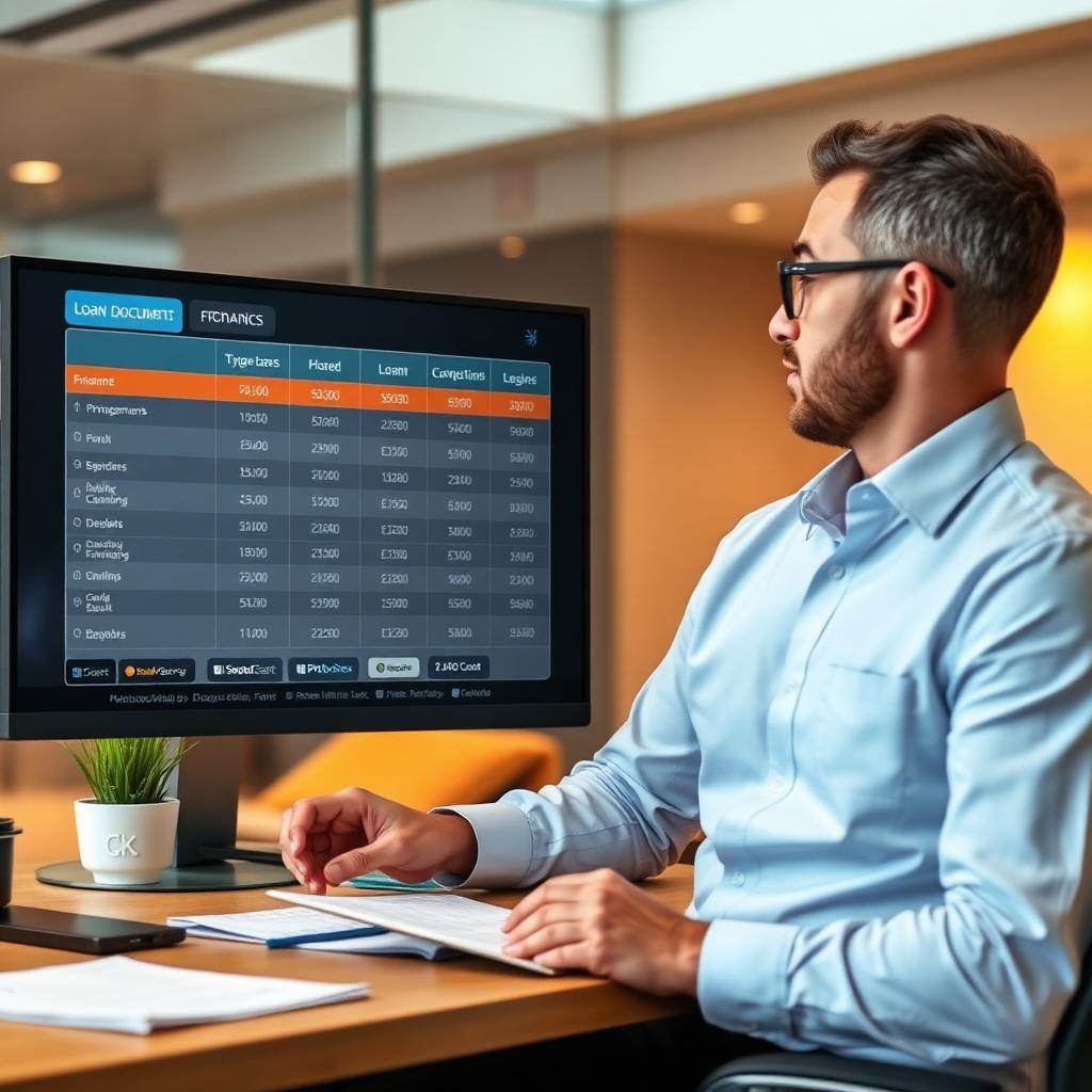 Finance broker comparing loan rates from multiple Australian lenders
